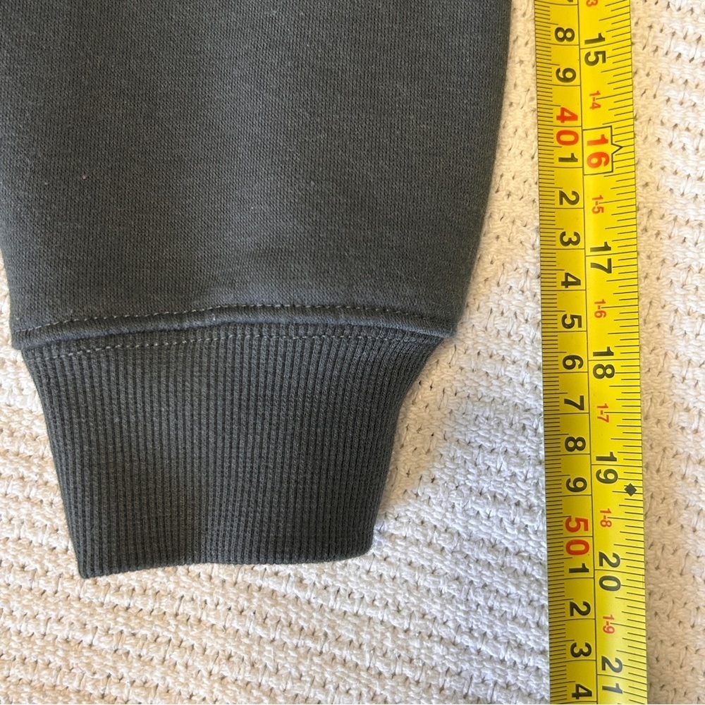 Women's Large Cropped Hoodie Zipped Front Pockets Dark Grey Oversized - Picture 7 of 8